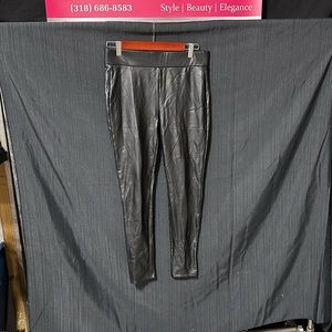 NWT Loft Faux‎ Leather Leggings Black Mid Rise Back Seam Stretch / Size S